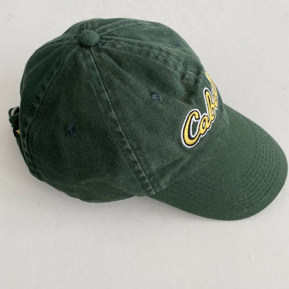 Mens Cabela's Hat Baseball Cap Green Yellow White Adjustable Strapback One Size - Picture 2 of 7